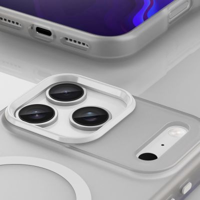 6. Etui Magnetic Abrasive na iPhone 17 Pro kompatybilne z MagSafe - matowe białe