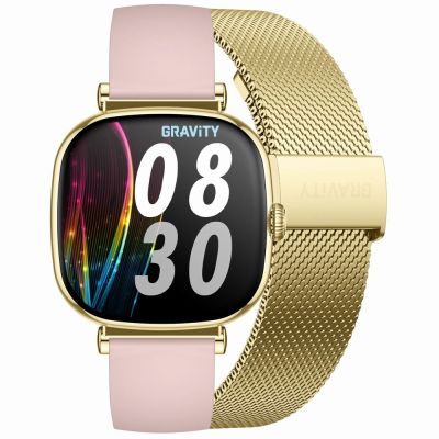 15. Smartwatch Gravity Złoty Bransoleta + Pasek GT32-1