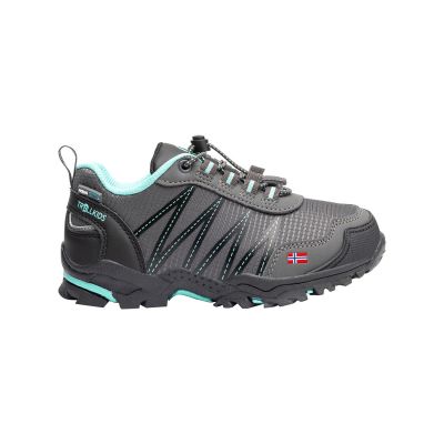 8. Wodoodporne buty turystyczne dziecięce dla chłopca/dziewczynki Trollkids Kids Trolltunga Hiker Low anthracite/mint (155-609)