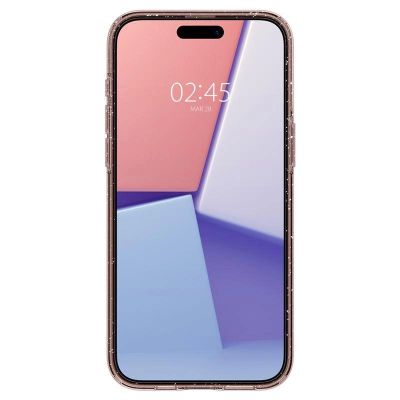 4. Etui Spigen Liquid Crystal Glitter na iPhone 15 Pro Max - różowo-przezroczyste