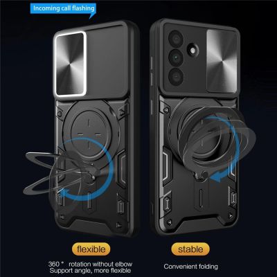3. Etui na Samsung Galaxy A17 4G / A17 5G / A18 / A26 z podstawką i przesuwaną osłoną obiektywów - czarne