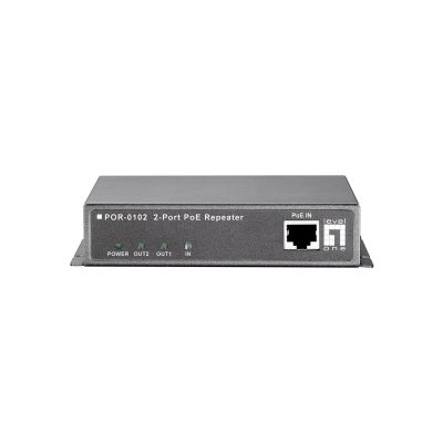 3. LevelOne POR-0102 2-portowy wzmacniacz PoE - Repeater - 2 porty - 10Base-T, 100Base-TX, 1000Base-T - Zewnętrzne - do 100 m
