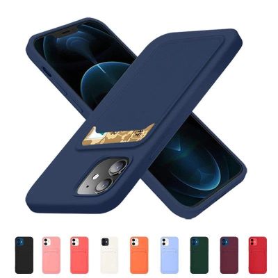3. Card Case silikonowe etui portfel z kieszonką na kartę dokumenty do Samsung Galaxy S21+ 5G (S21 Plus 5G) ciemnozielony