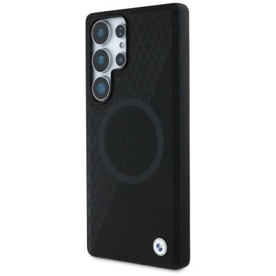 2. Etui BMW Leather Half Textured MagSafe na Samsung Galaxy S25 Ultra - czarne