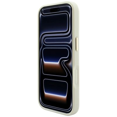 5. Etui Guess Saffiano Peony & Ring MagSafe na iPhone 18 Pro / 17 Pro - beżowe