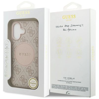 8. Etui Guess 4G Circle Classic Logo MagSafe na iPhone 17 - różowe