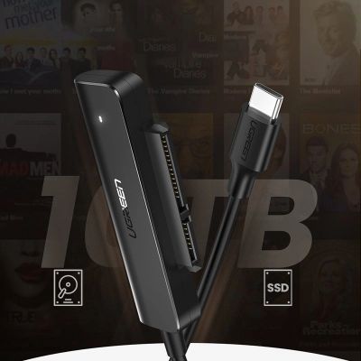 2. Ugreen adapter przejściówka dysku HDD SSD 2,5'' SATA III 3.0 - USB Typ C 3.2 Gen 1 (SuperSpeed USB 5 Gbps) czarny (70610 CM321)