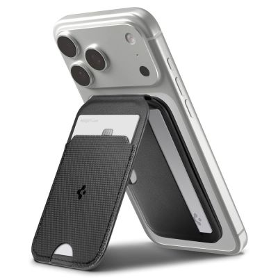 Magnetyczny portfel Spigen Slim Fold Tripod Wallet S314-2 MagSafe na telefon - czarny