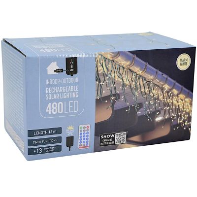 6. SOLARNY ŁAŃCUCH ŚWIETLNY 480 LED 13 FUNKCJI USB CIEPŁY BIAŁY