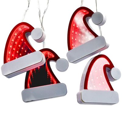 2. LAMPKI DRUCIKI GIRLANDA LED CZAPKI MIKOŁAJA USB