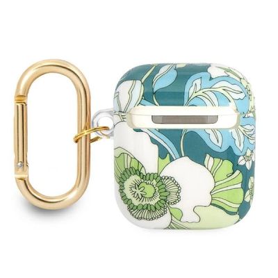 2. Etui Guess Flower Strap Collection na AirPods 1/2 - zielone