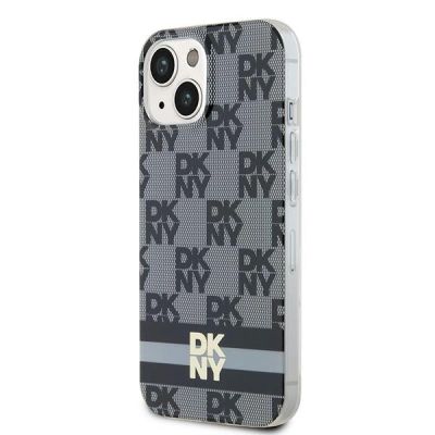 2. Etui DKNY IML Checkered Mono Pattern & Printed Stripes MagSafe na iPhone 15 Plus / 14 Plus - czarne
