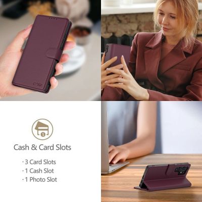 4. Etui Tech-Protect Wallet na Xiaomi Redmi Note 15 Pro 5G - bordowe
