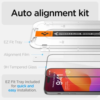 7. Szkło hartowane Spigen Glas.tR EZ Fit FC na iPhone 15 Plus - czarne