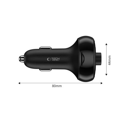 3. Ładowarka samochodowa Tech-Protect CC06 3-porty PD72W z transmiterem - czarna