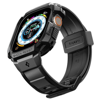 11. Etui z paskiem Spigen Rugged Armor Pro na Apple Watch Ultra (49 mm) - czarne