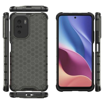 2. Honeycomb etui pancerny pokrowiec z żelową ramką Xiaomi Redmi K40 Pro+ / K40 Pro / K40 / Poco F3 czarny