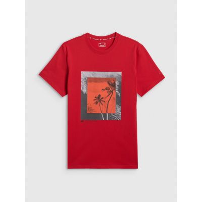 5. T-shirt regular z nadrukiem męski 4F 4FWSS26TTSHM3034-62S