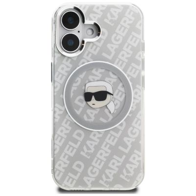 3. Etui Karl Lagerfeld IML Karl Head Logo MagSafe na iPhone 16 - szare