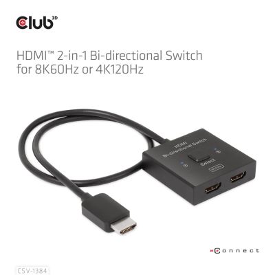 7. CLUB3D CSV-1384 przełącznik KVM Czarny