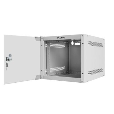 3. Szafa rack Lanberg WF10-2304-10S (4U; 240mm / 280mm / 310 mm; wisząca; Szklane; 10"; kolor szary)