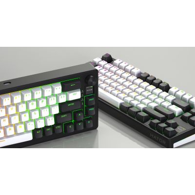 11. HATOR Skyfall 80 MAG ULTIMA 8K wireless klawiatura Gaming USB + RF Wireless + Bluetooth QWERTY US English Czarny, Biały