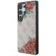 2. Etui Guess Leather 4G Flowers Print Metal Classic Logo MagSafe na Samsung Galaxy S25 Ultra - różowe