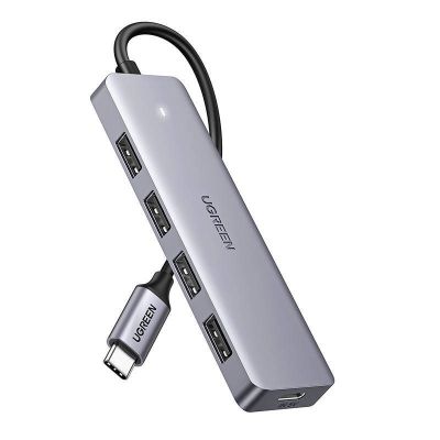 Ugreen Hub Adapter 4w1 USB C do 4x USB 3.0+USB C (szary)