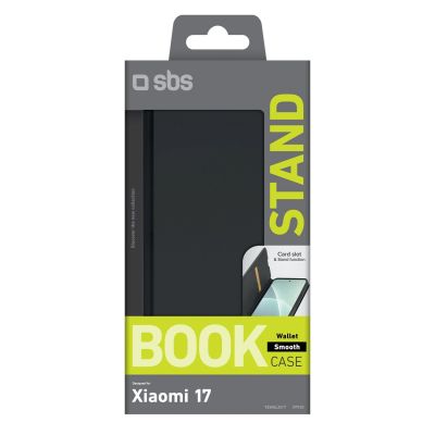 2. Etui SBS Wallet Smooth na Xiaomi 17 z klapką - czarne