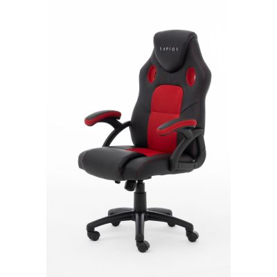 8. Raptor Gaming 437764 fotel do gry Fotel dla gracza Obite siedzisko Czarny, Czerwony