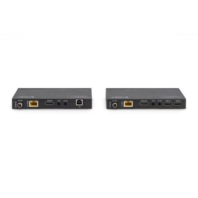 10. Extender HDBaseT KVM Zestaw, 150 m, 4K/60Hz, USB 2.0, PoC, IR, czarny