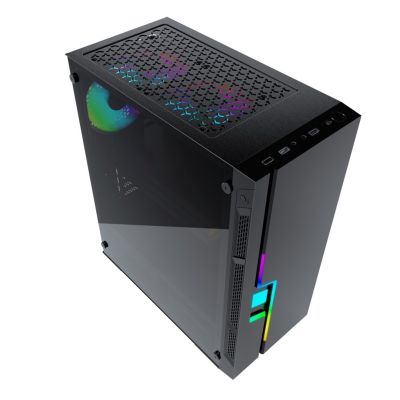 2. GEMBIRD OBUDOWA FORNAX 2000RGB MIDI-TOWER (USB 3.0, HD AUDIO) PODŚWIETLENIE RGB, GAMINGOWY DESIGN, CZARNA