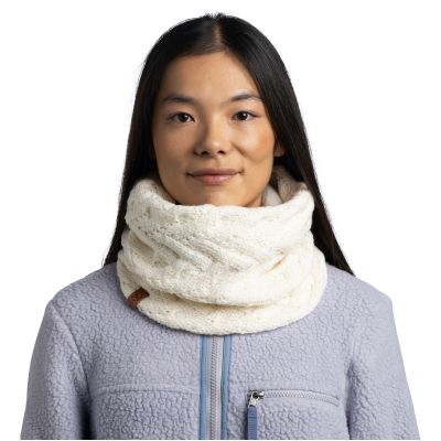 2. Bandana BUFF KNITTED & FLEECE NECK WARMER CARYN WHITE