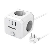 Kostka zasilająca Wozinsky WKZ-3B 3x AC 2x USB-A 1x USB-C 4000 W z przewodem 1.8 m - biała