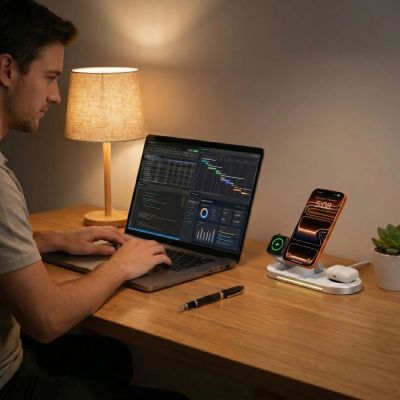 10. Ładowarka bezprzewodowa Tech-Protect A51 MagSafe 3w1 25W QI2.2 - biała
