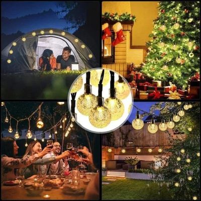 24. LAMPA SOLARNA OGRODOWA GIRLANDA ŁAŃCUCH SOLARNY 4,9M 40LED CIEPŁY BIAŁY