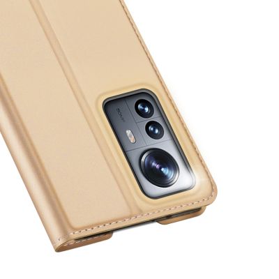 3. Dux Ducis Skin Pro kabura etui pokrowiec z klapką Xiaomi 12 Pro złoty