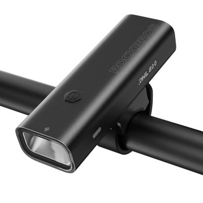 9. Lampka rowerowa przednia Rockbros 24710012001 800 lm + kabel USB-C - USB-A - czarna