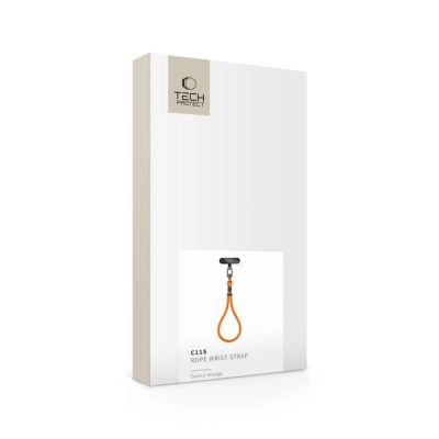 8. Smycz Tech-Protect C11S Rope Wrist Strap do telefonu - pomarańczowa
