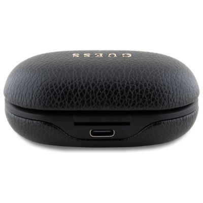 5. Słuchawki Bluetooth Guess Grained Classic Logo TWS + stacja dokująca - czarne