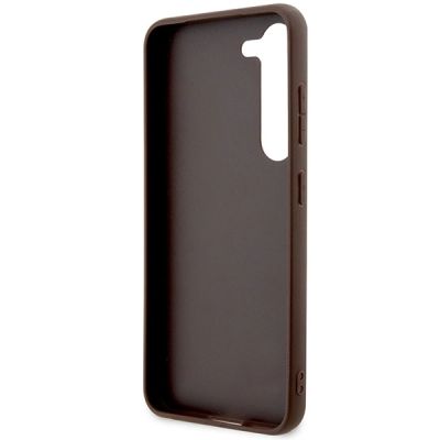 7. Etui Guess 4G Metal Gold Logo na Samsung Galaxy S23 - brązowe