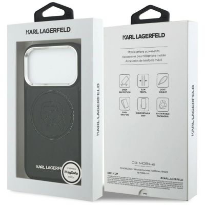 8. Etui Karl Lagerfeld K Head Point Logo MagSafe na iPhone 17 Pro Max - czarne