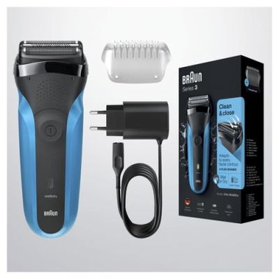 19. Golarka elektryczna BRAUN Series 3 310S maszynka do golenia Czarny, Niebieski