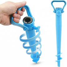 BAZA MOCOWANIE DO PARASOLA PLASTIKOWA WKRĘCANA 39CM NIEBIESKA