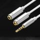 2. Ugreen kabel przewód rozdzielacz słuchawkowy mini jack 3,5 mm - 2 x mini jack 3,5mm (mikrofon + wyjście stereo) czarny (AV141)