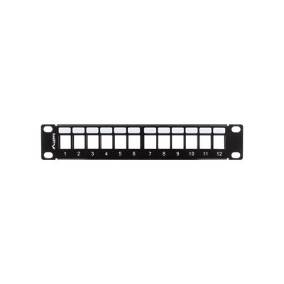 7. LANBERG PATCH PANEL PUSTY 12 PORT 1U 10" Z ORGANIZEREM DO MODUŁÓW KEYSTONE CZARNY PPKS-9112-B