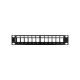 7. LANBERG PATCH PANEL PUSTY 12 PORT 1U 10" Z ORGANIZEREM DO MODUŁÓW KEYSTONE CZARNY PPKS-9112-B