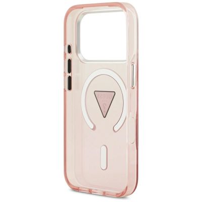 7. Etui Guess IML Gradient Triangle Logo MagSafe na iPhone 17 Pro - różowe