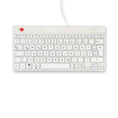 20. R-Go Tools Ergonomiczna R-Go Compact Break klawiatura, z oprogramowaniem do robienia przerw, QWERTZ (DE), przewodowa, biała