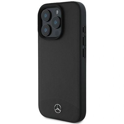 9. Etui Mercedes Textured And Plain Leather MagSafe na iPhone 16 Pro Max - czarne
